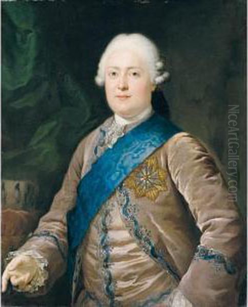 Portrait Of Friedrich August I
(1750-1827), Elector And Later King Of Saxony, Half Length, Wearing A
Mauve Jacket And Waistcoat And The Badge Of The Order Of The White Eagle - view 1