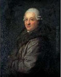 Portrait D'un Homme De Trois-quarts Au Manteau De Col De Fourrure by Anton Graff