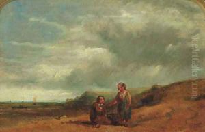 Children resting on a beach by William Collins