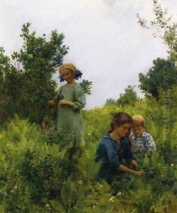 Blueberries and Ferns by Charles Curran
