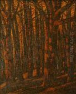 Forest Sceneoil Oncanvassigned Lower Left60cm X 50cm by George Ii Graham