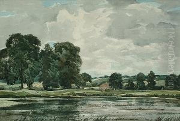 Cattle By A Lake - view 1