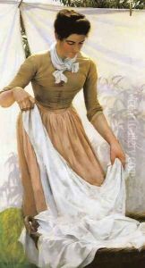 Hanging out Linen by Charles Curran