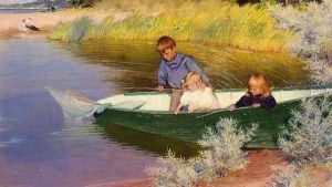 Children Fishing by Charles Curran
