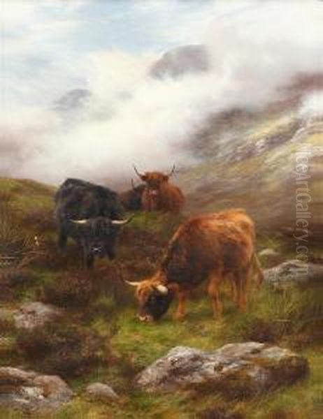 Highland Cattle In A Mountainous Landscape - view 1