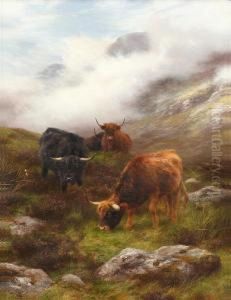 Highland Cattle In A Mountainous Landscape
