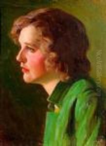 A Portrait Of A Woman Wearing A Green Jacket