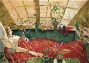 Die Genesende (liegende) by Walter Gramatte