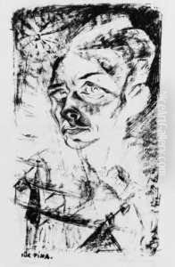 Selbstbildnis. Mann (der Morder). Die Grosse Angst by Walter Gramatte