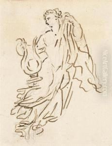 Floating Muse With Lyre.
