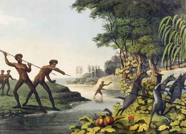 Hunting the Kangaroo, aborigines in New South Wales - view 1