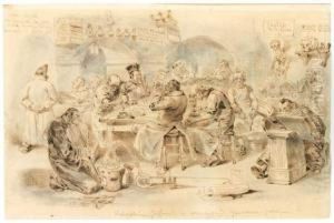 Laboratoire Infernal Des Abstracteurs De Quintessence Politique
 Plume Et Encre Brune, Crayon Noir Et Estompe