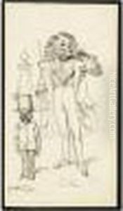Le Lion Et Le Jeune Tigre by Jean-Jacques Grandville