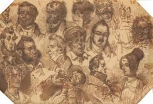 Quinze Etudes De Tetes Et Une Etude De Femme A Mi-corps by Jean-Jacques Grandville