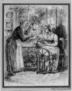 La Fileuse Et La Cuisiniere by Jean-Jacques Grandville