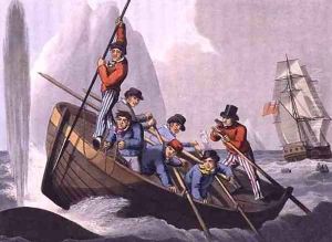 A Ship's Boat Attacking a Whale, 1813 by John Heaviside Clark