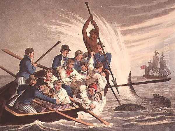 Killing a Shark, plate from 'Foreign Field Sports, Fisheries, Sporting Anecdotes', 1818 - view 1