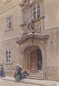 The Entrance To The Savoyan Ladies' Convent In Johannesgasse by Ernst Graner