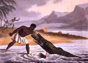 The African Crocodile Hunters, 1813 by John Heaviside Clark