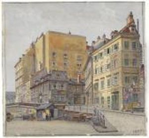 A View Of The Dreimaderlhaus In Vienna by Ernst Graner