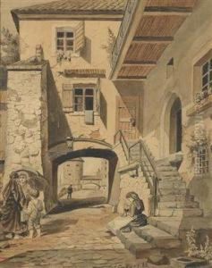 Gasse Mit Blick Auf Die Burg by Ernst Graner