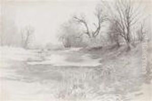 Winter An Deralten Donau by Ernst Graner