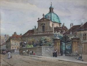 Church By A Busy Street by Ernst Graner