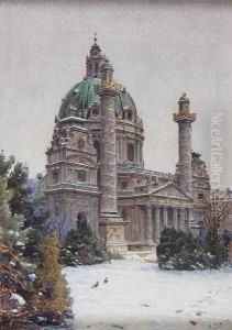 View Of The Karlskirche, Vienna by Ernst Graner