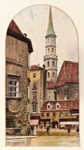 Blick Auf Den Turm Der Michaelerkirche by Ernst Graner
