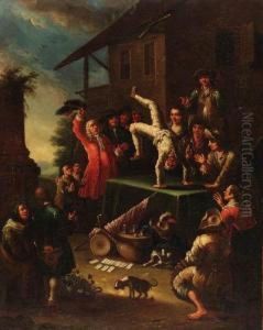 A Cheese Seller; And A Travelling Conjurer by Giovanni Michele Graneri
