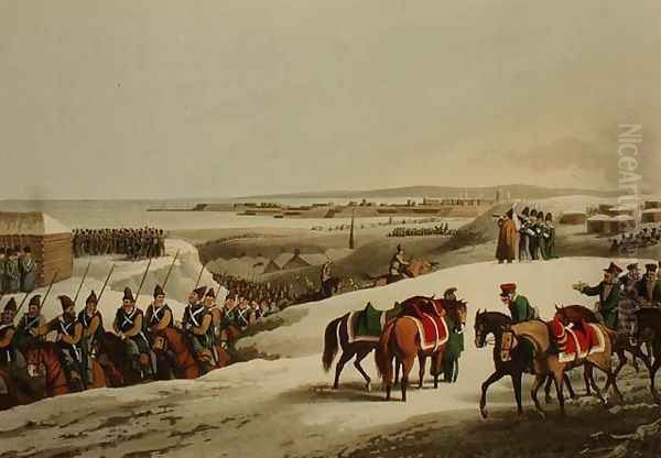 The Allies before Dantzic in Winter, from 'Historic, Military and Naval Anecdotes', 1818 - view 1