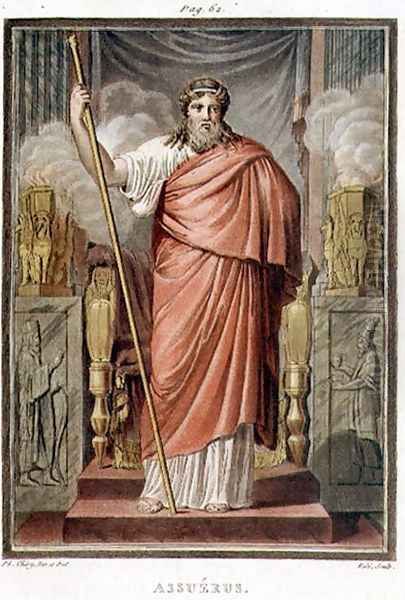 Ahasuerus, costume for 'Esther' by Jean Racine, from Volume I of 'Research on the Costumes and Theatre of All Nations' - view 1