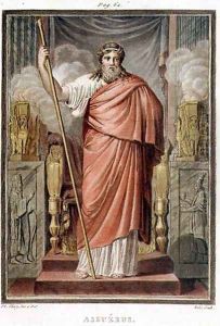 Ahasuerus, costume for 'Esther' by Jean Racine, from Volume I of 'Research on the Costumes and Theatre of All Nations' by Philippe Chery