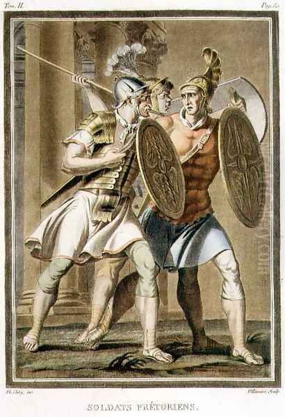 Soldiers of the Praetorian Guard, costumes for 'Britannicus', from Volume II of 'Research on the Costumes and Theatre of All Nations', - view 1