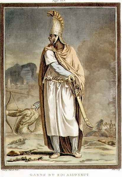 A Guard of King Ahasuerus, costume for 'Esther', from Volume I of 'Research on the Costumes and Theatre of All Nations', - view 1