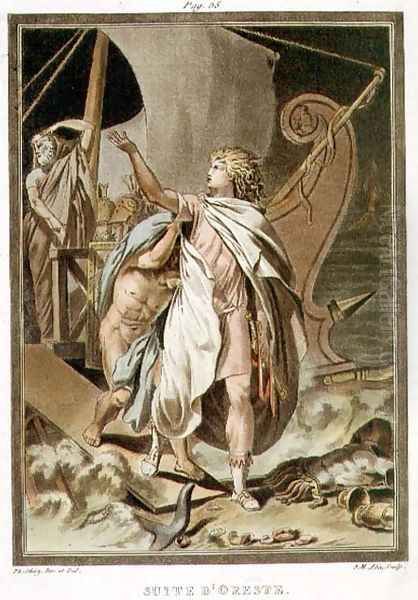 The Retinue of Orestes, costumes for 'Andromache' by Jean Racine, from Volume I of 'Research on the Costumes and Theatre of All Nations' - view 1