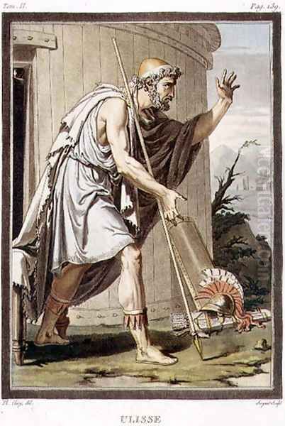 Ulysses, costume for 'Iphigenia in Aulis', from Volume II of 'Research on the Costumes and Theatre of All Nations' - view 1