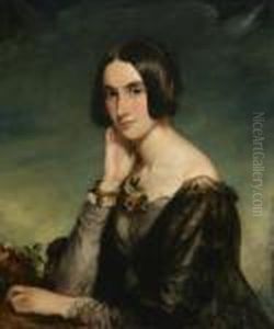 Portrait Of A Young Lady Wearing A Goldbracelet by Sir Francis Grant