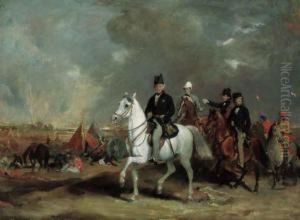 The Viscount Hardinge,
Governor-general Of India Accompanied By Histwo Sons And Colonel Wood On
The Battle Field Of Ferozedshah by Sir Francis Grant