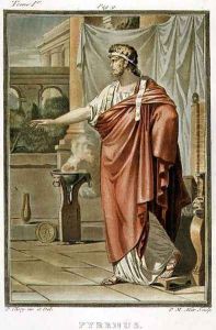 Pyrrhus, costume for 'Andromache', from Volume I of 'Research on the Costumes and Theatre of All Nations' by Philippe Chery