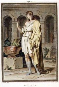 Pylades, costume for 'Andromache', from Volume I of 'Research on the Costumes and Theatre of All Nations' by Philippe Chery