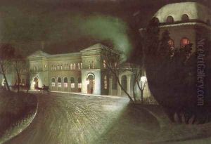A Keleti palyaudvar ejjel, 1902 by Tivadar Kosztka Csontvary