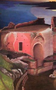 A taorminai gorog szinhaz romjai (reszlet), 1904-05 by Tivadar Kosztka Csontvary