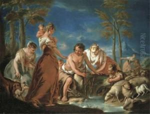 Jacob With Laban's Flock by Nicola Grassi
