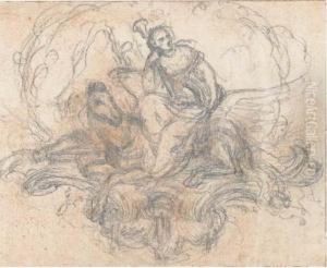 Euterpe Chevauchant Pegase Dans Un Encadrement Rococco Euterpe Chevauchant Pegase Dans Un Encadrement Rococco