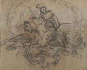 Allegory Of Poetry With Lyre And Trombone On Pegasus Allegory Of Poetry With Lyre And Trombone On Pegasus