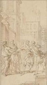 Les Adelphes, Act Ii, Scene 1 by Hubert-Francois Gravelot