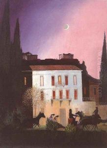 Setakocsizas ujholdnal Athenben, 1904 by Tivadar Kosztka Csontvary