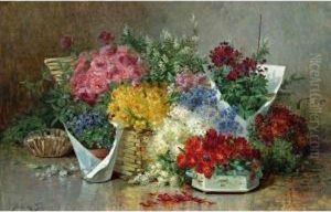 Still Life With Roses, Lilacs And Forget-me-nots by Abbott Fuller Graves