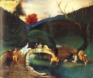 Company Passing a Bridge 1903 04 by Tivadar Kosztka Csontvary